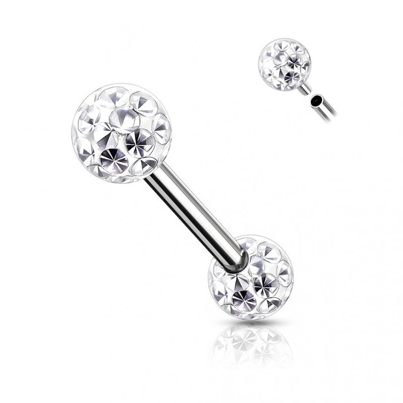 Internally Threaded Barbell Epoxy White