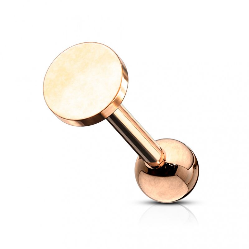 Flat Circle Top Barbell Rose Gold