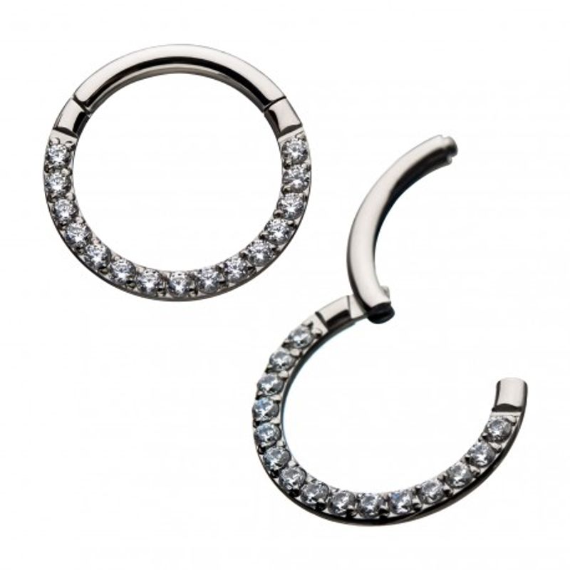 Titanium Jeweled Hinged Segment Ring