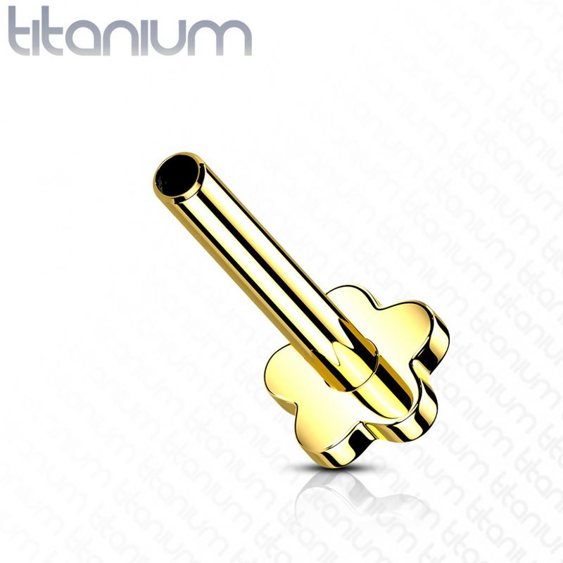 Push-fit Threadless Flower Labret Gold