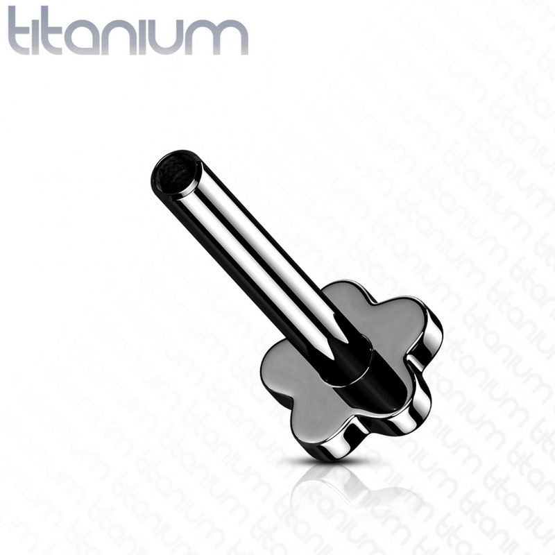 Push-fit Threadless Flower Labret Black