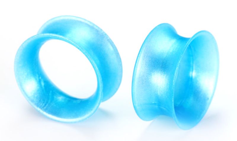 Thin Silicone Tunnels Blue Pearl