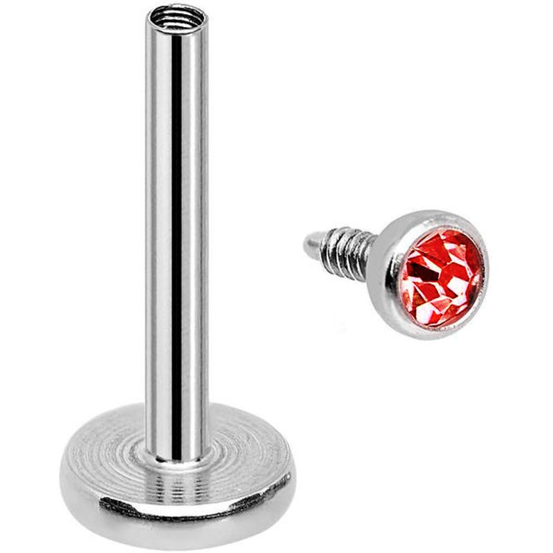 Crystal Cup Internally Threaded Labret Red