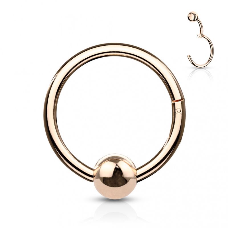 Hinged Segment Rings with Ball Rose Gold