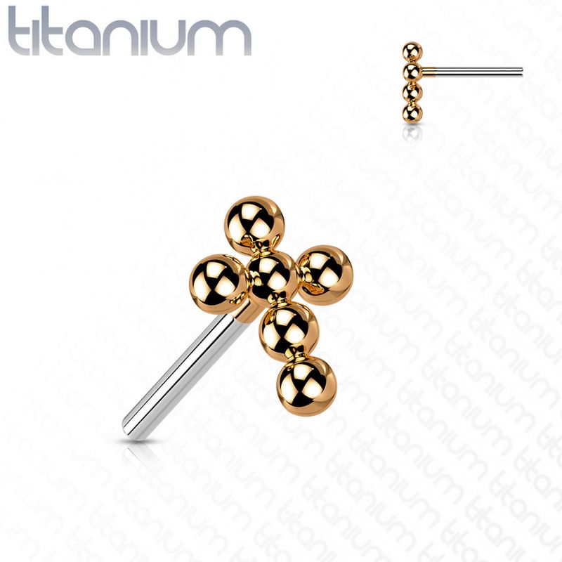 Small Cross Ball Push-fit Rose Gold