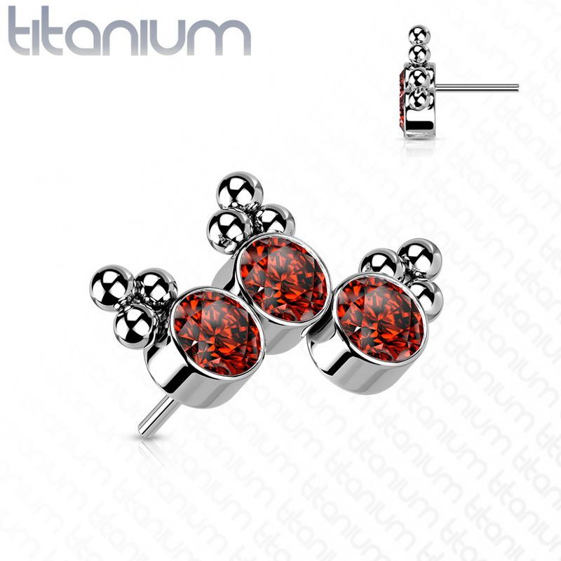 Curve Three Gems Push-fit Red