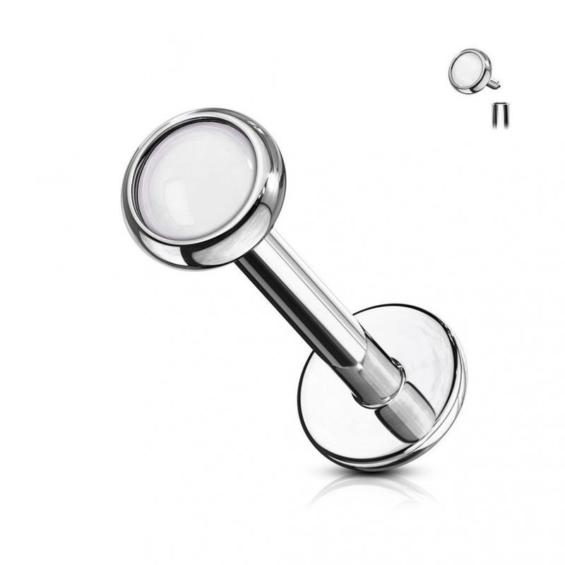Illuminating Stone Internally Threaded Labret White