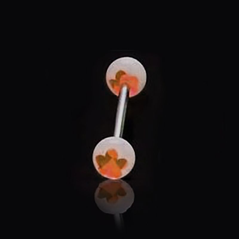 Acrylic Barbell Flower Orange