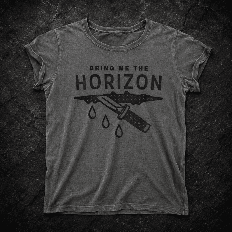 Bring Me The Horizon Ladies Burnout T-Shirt: Wound Charcoal Grey