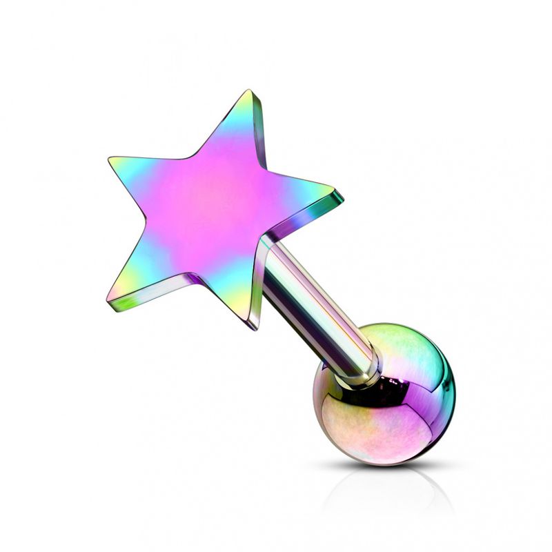 Flat Star Barbell Rainbow