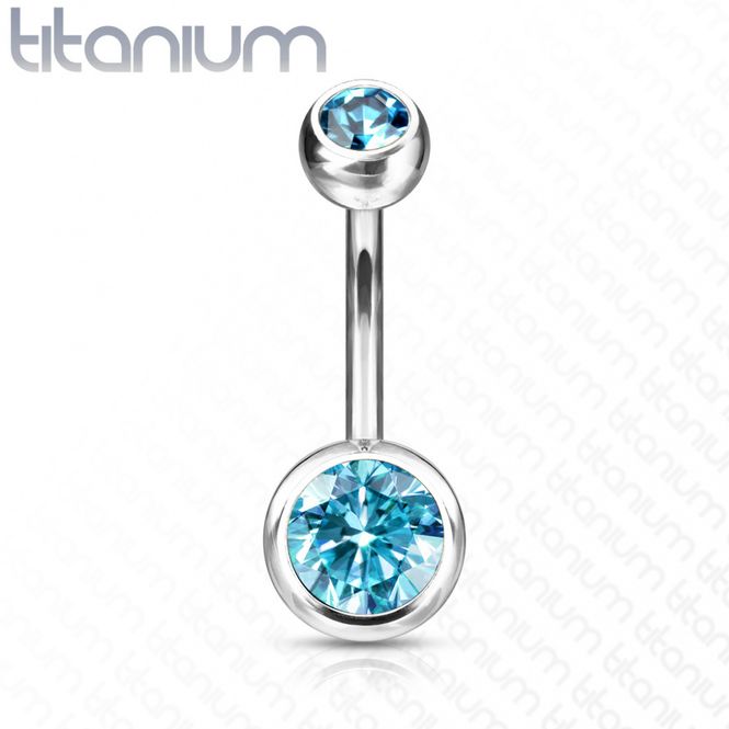 Huvudbild Titanium Belly Ring Baby Blue