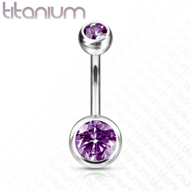 Hoofdbeeld Titanium Belly Ring Purple