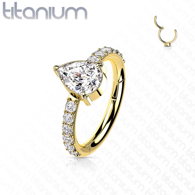 Hovedbilde Teardrop Hinged Ring Gold ...