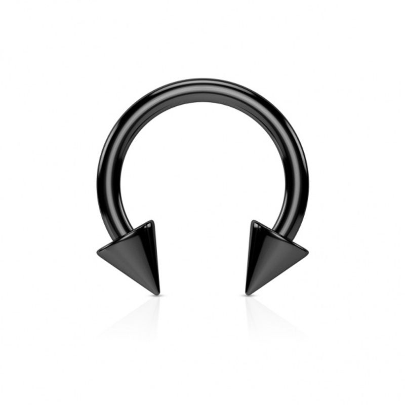1,6mm Circular Barbell Spikes Black