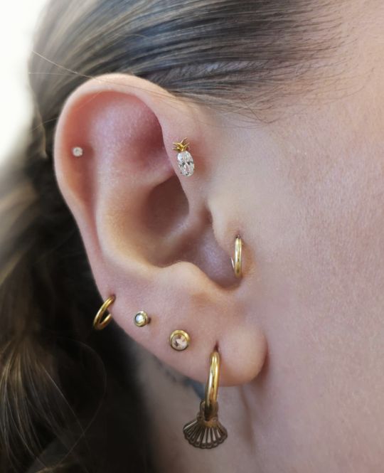 Hovedbilde Little Shell Hoops Gold