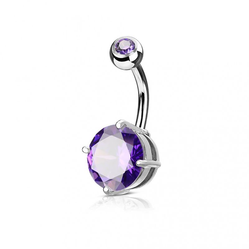 Round Belly Ring Purple Large