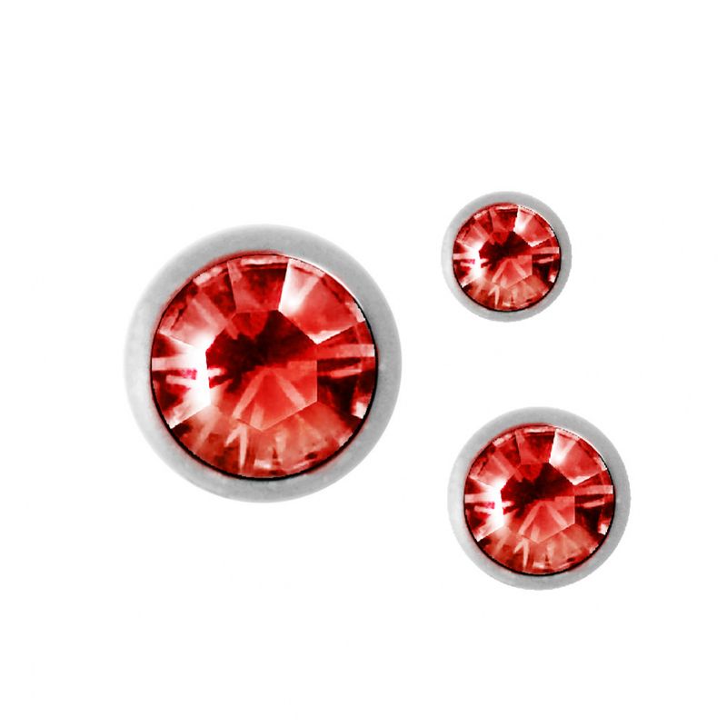 1,2mm Jeweled Ball Red