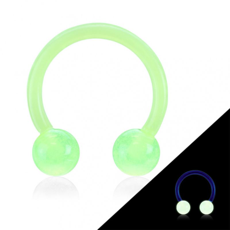 Circular Barbell Glow In The Dark Green