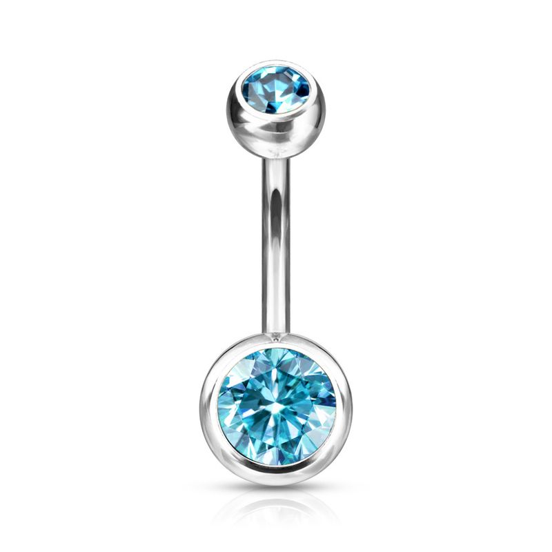 Petite Titanium Belly Ring Light Blue