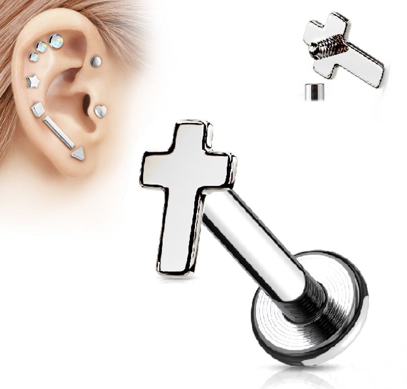 Cross Internally Threaded Labret