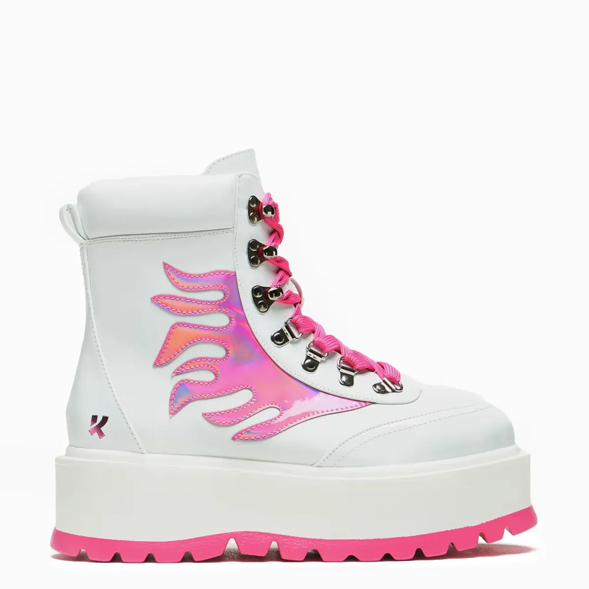 Kawaii Helios Hologram Flame Boots Pink