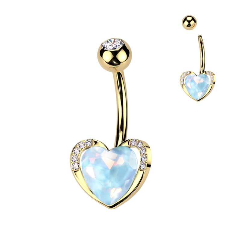 Ocean Heart Belly Ring Gold