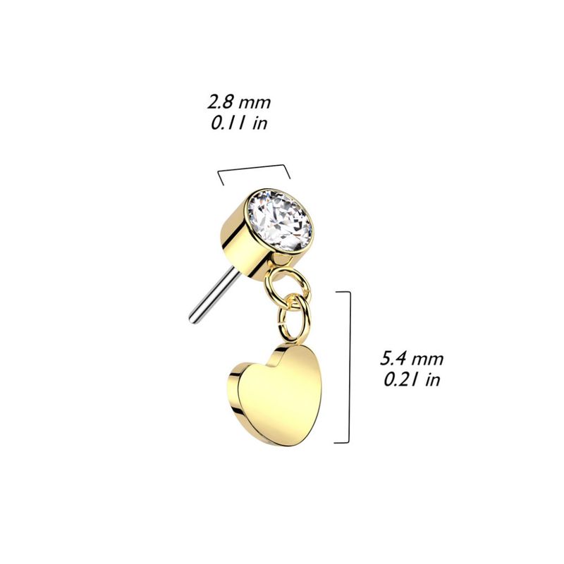 Heart Dangle Push-fit Clear