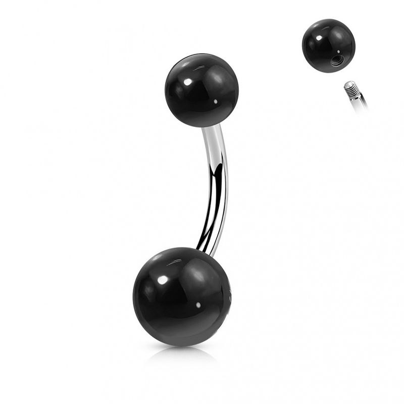 Stone Belly Ring Black Agate