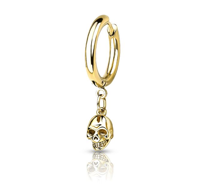 Main Image Hoop Earring Skull Gold