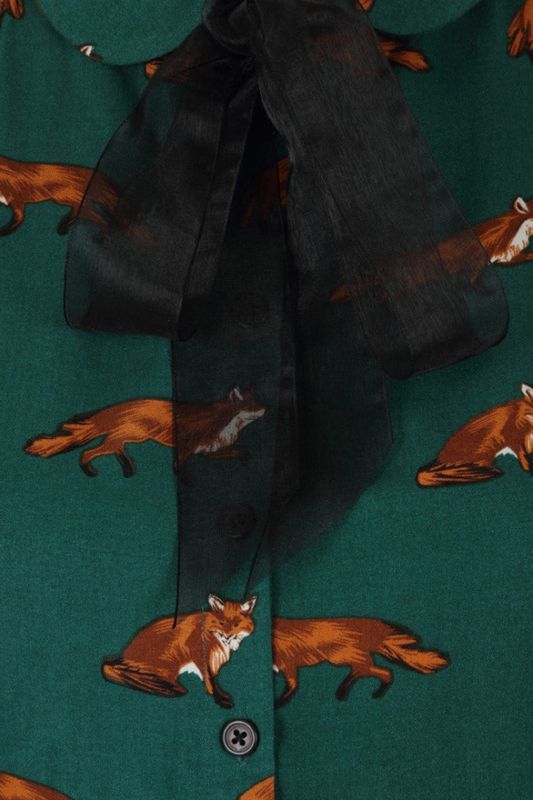 Vixey Fox Blouse Dark Green