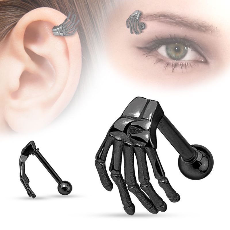 Skeleton Hand Barbell Black