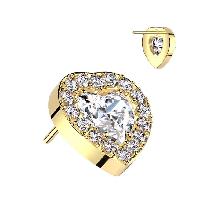 Main Image Aleah Heart Push-fit Gold