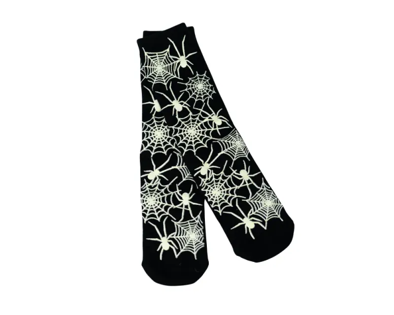 Funny Bones Glow in the Dark Socks Spiders