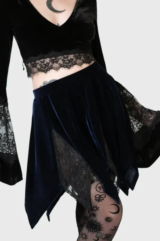 Lester Velvet Mini Skirt [Blue]