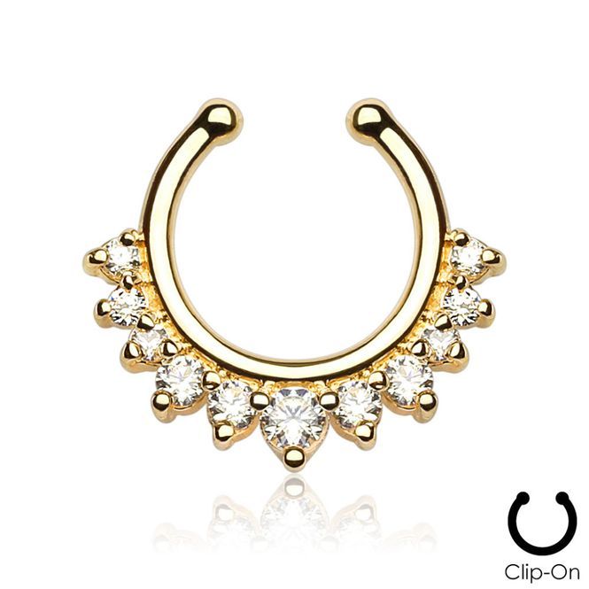 Hovedbillede Fake Septum Ring Sunny Gold Clear
