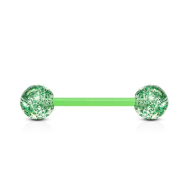 Main Image Acrylic Barbell Glitter Green