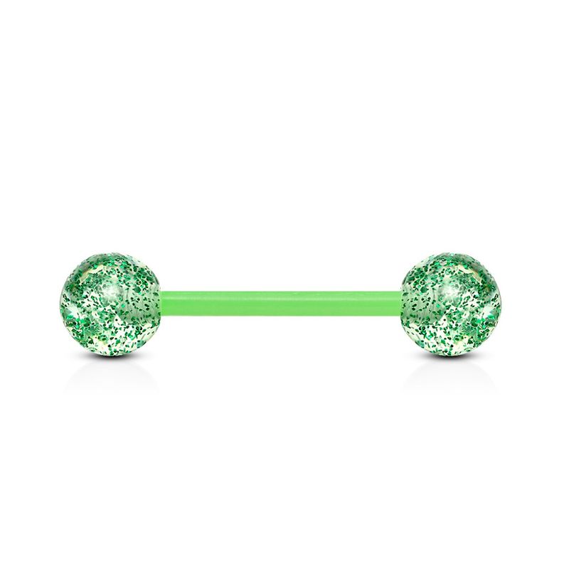 Acrylic Barbell Glitter Green