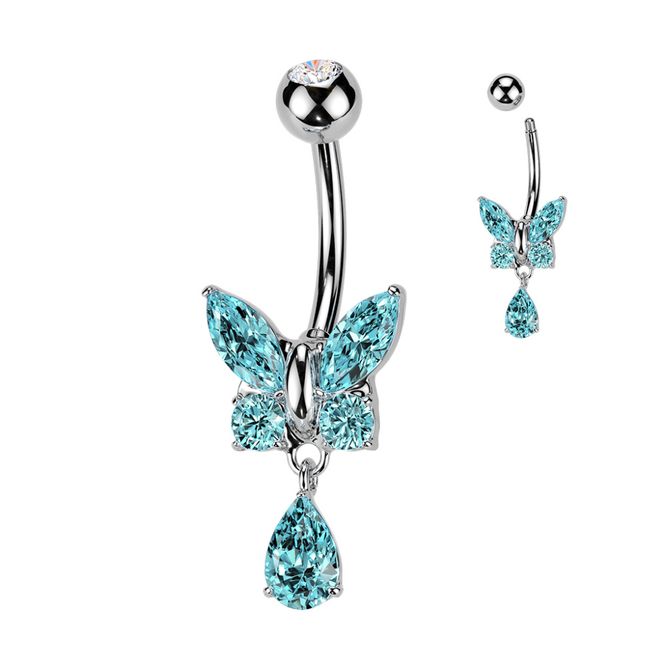 Main Image Rea Butterfly Belly Ring Blue