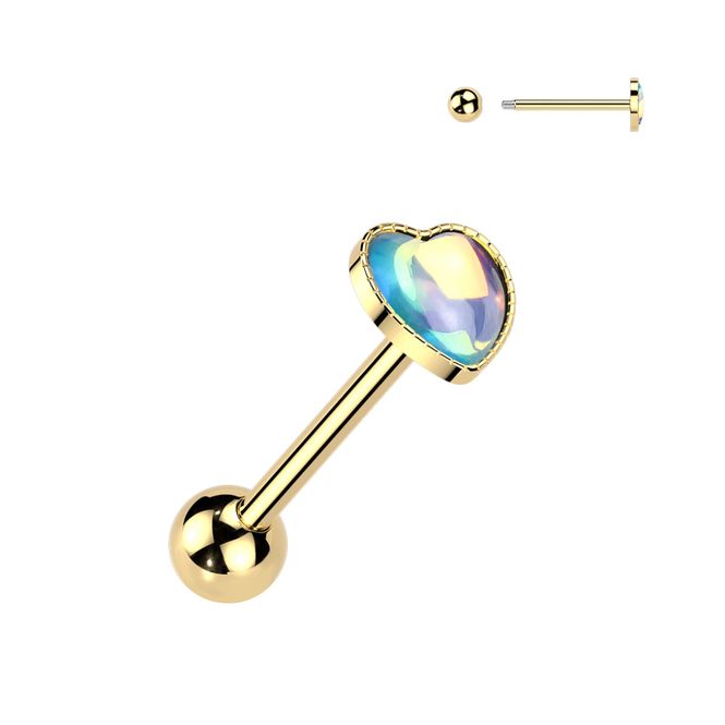 Hovedbillede Lume Heart Barbell Blue Gold