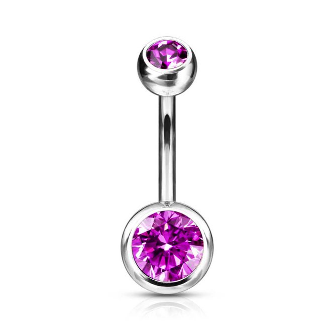 Hoofdbeeld Titanium Belly Ring Magenta