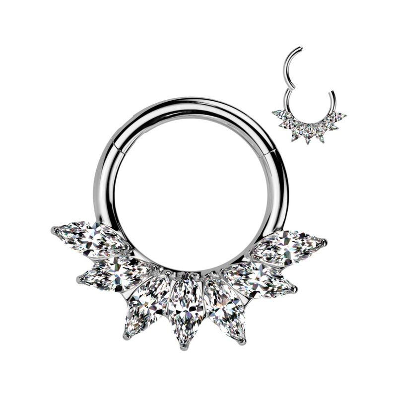 Queen Dahlia Hinged Ring Clear