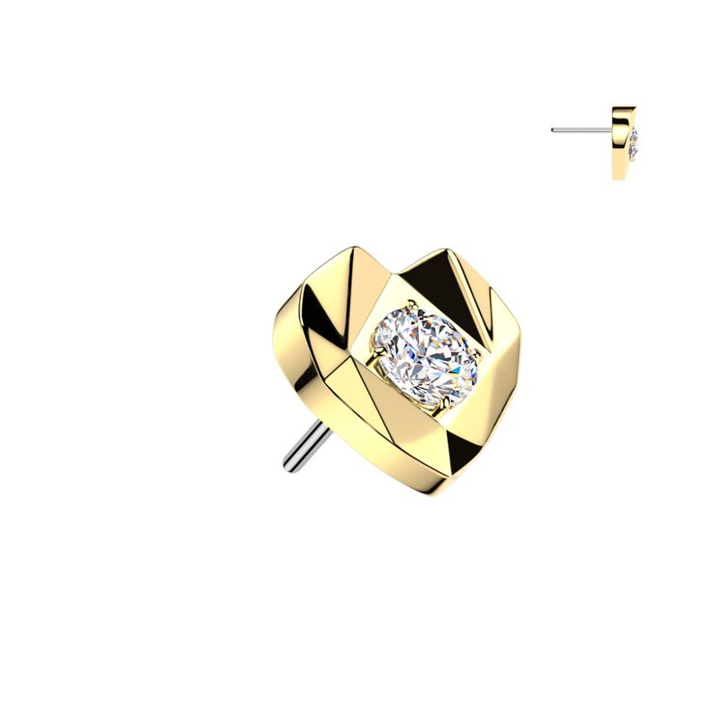 Starla Heart Push-fit Gold Clear
