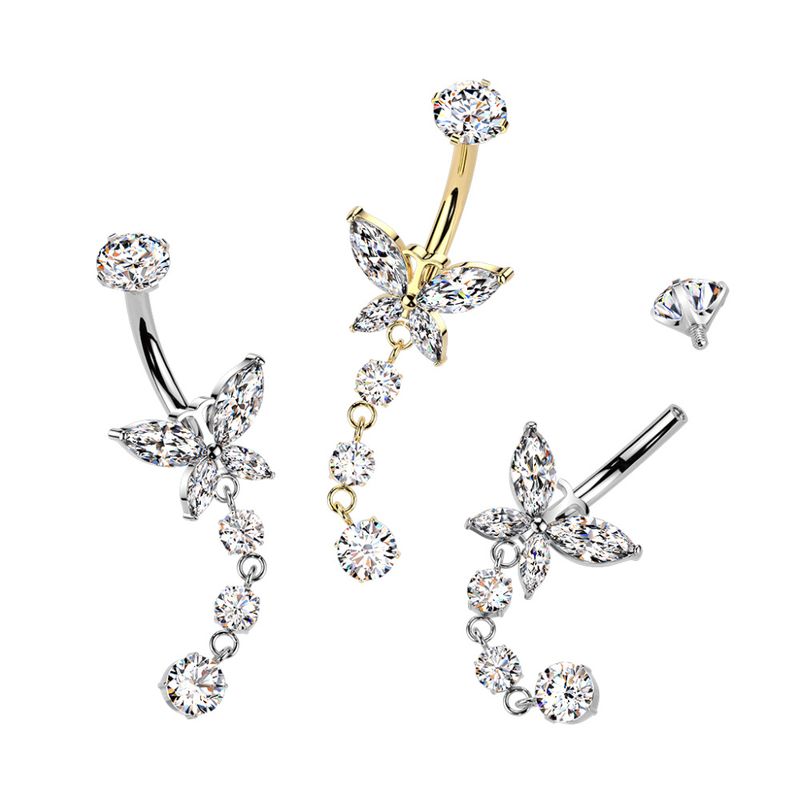 Alexa Crystal Butterfly Belly Ring
