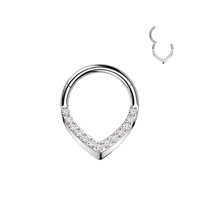 Cheryl Zelda Crystal Hinged Ring Clear