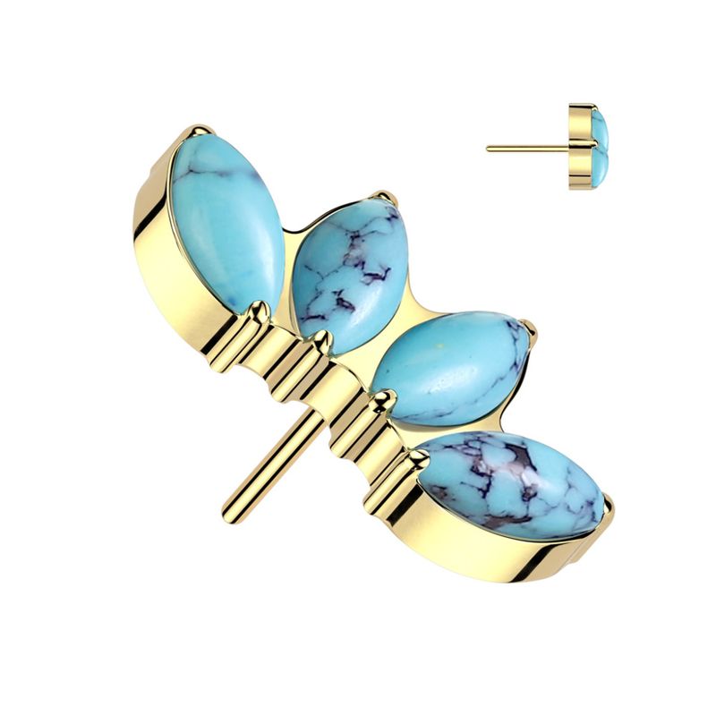 Danielle Fan Push-fit Gold Turquoise