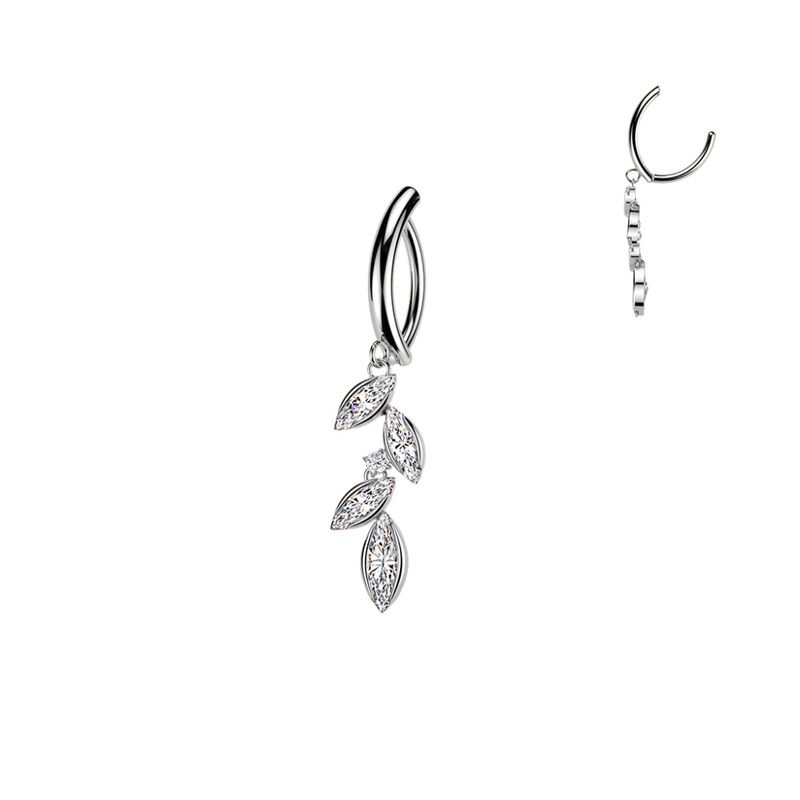Sylvia Leaf  Dangle Belly Ring 