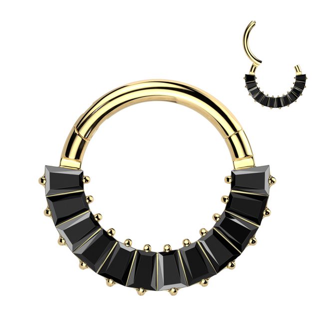 Hovedbilde Ravens Hinged Ring Gold Black