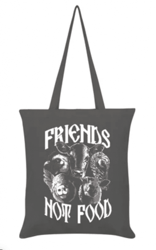 Friends Not Food Graphite Grey Tote Bag