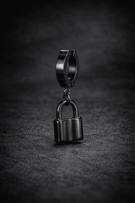 Huvudbild Hoop Earring Padlock Black