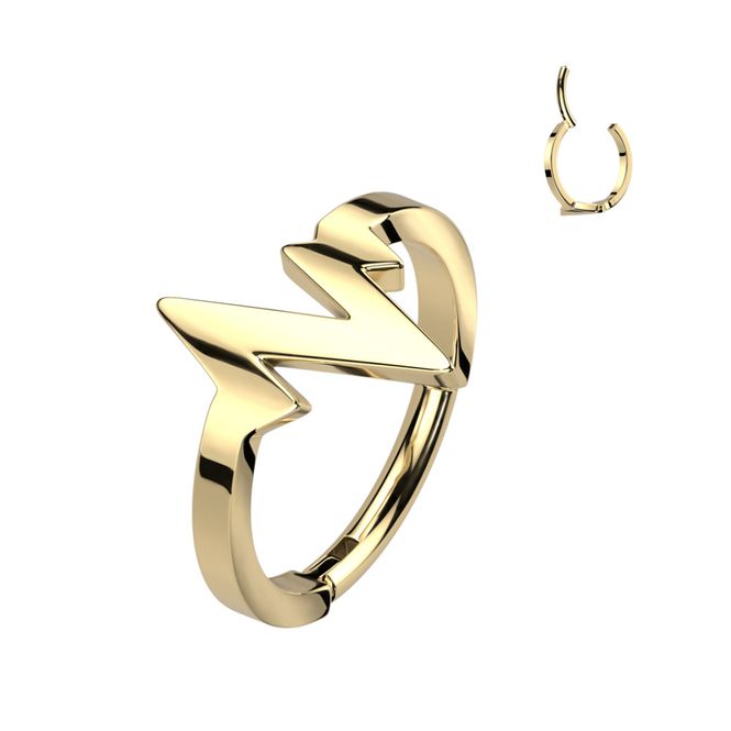 Hoofdbeeld Heartbeat Hinged Ring Gold